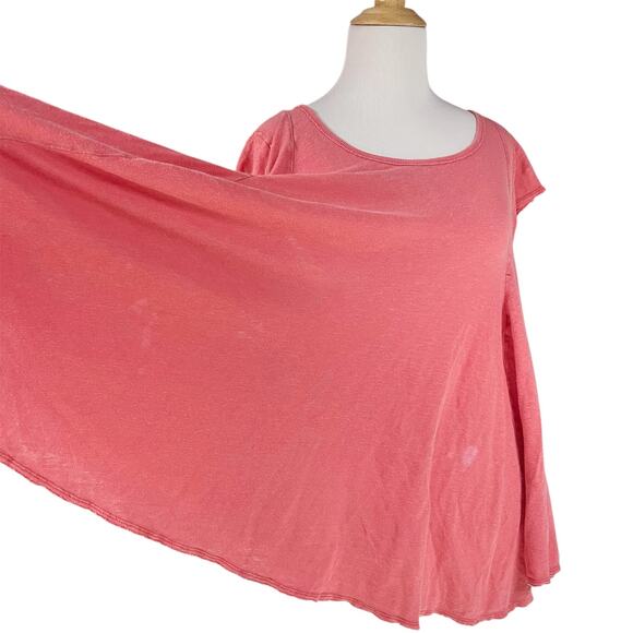 WE THE FREE Sylvia Oversized Worn-In Linen Swing Tee w/ Bleach Spots Size XS - Picture 6 of 8